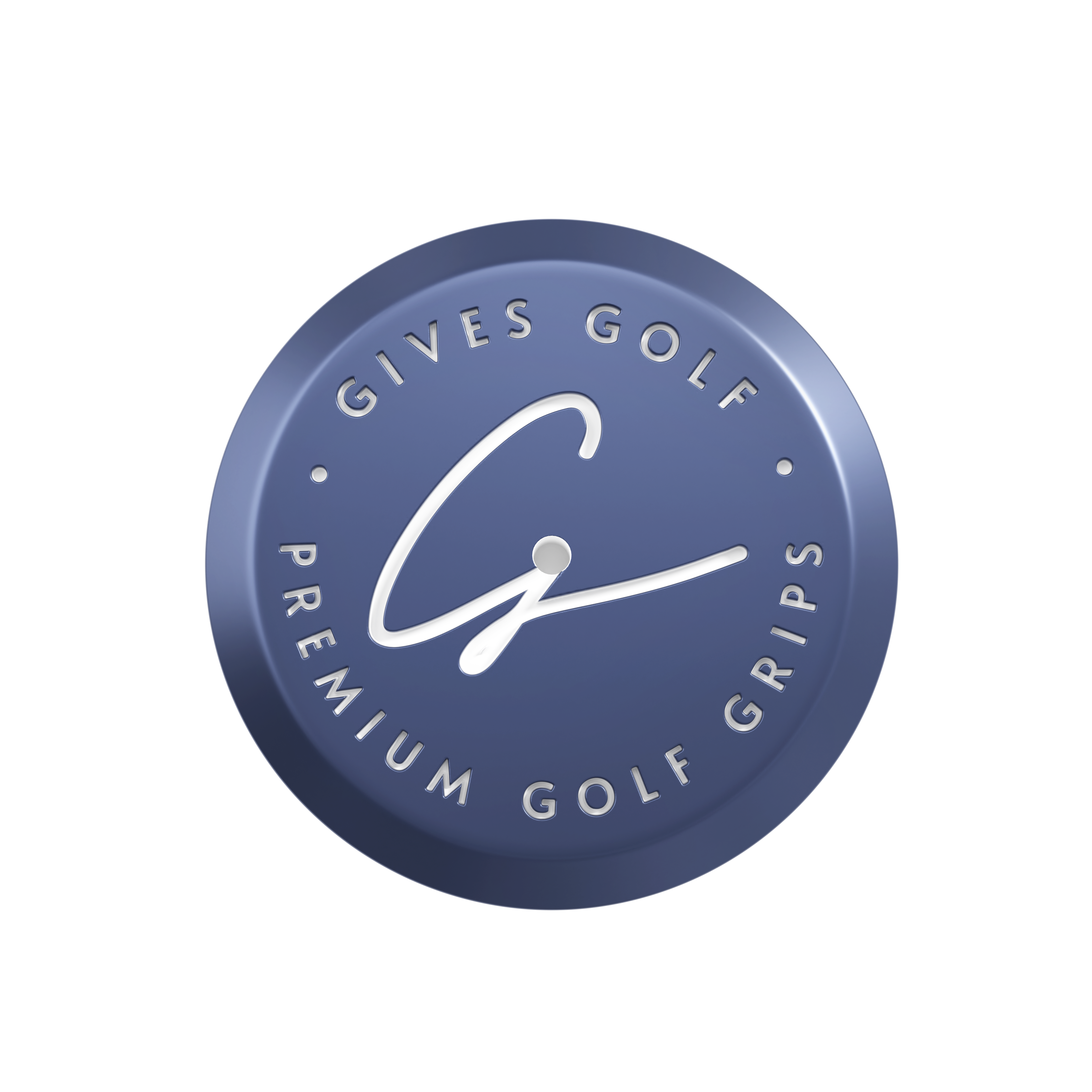 gives golf premium golf grips blue and white logo top of golf club grip product