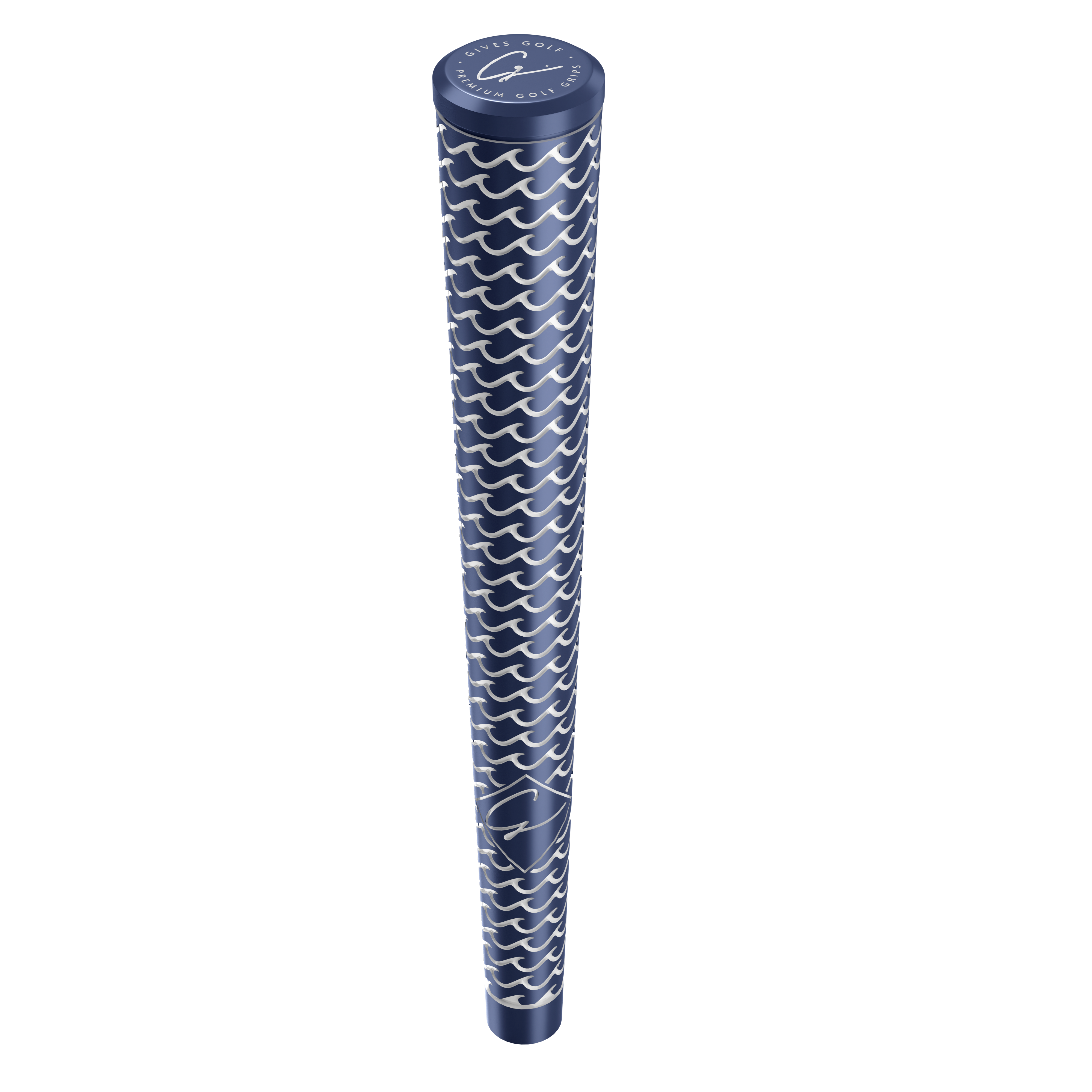 blue and white waves golf club grip design gives golf