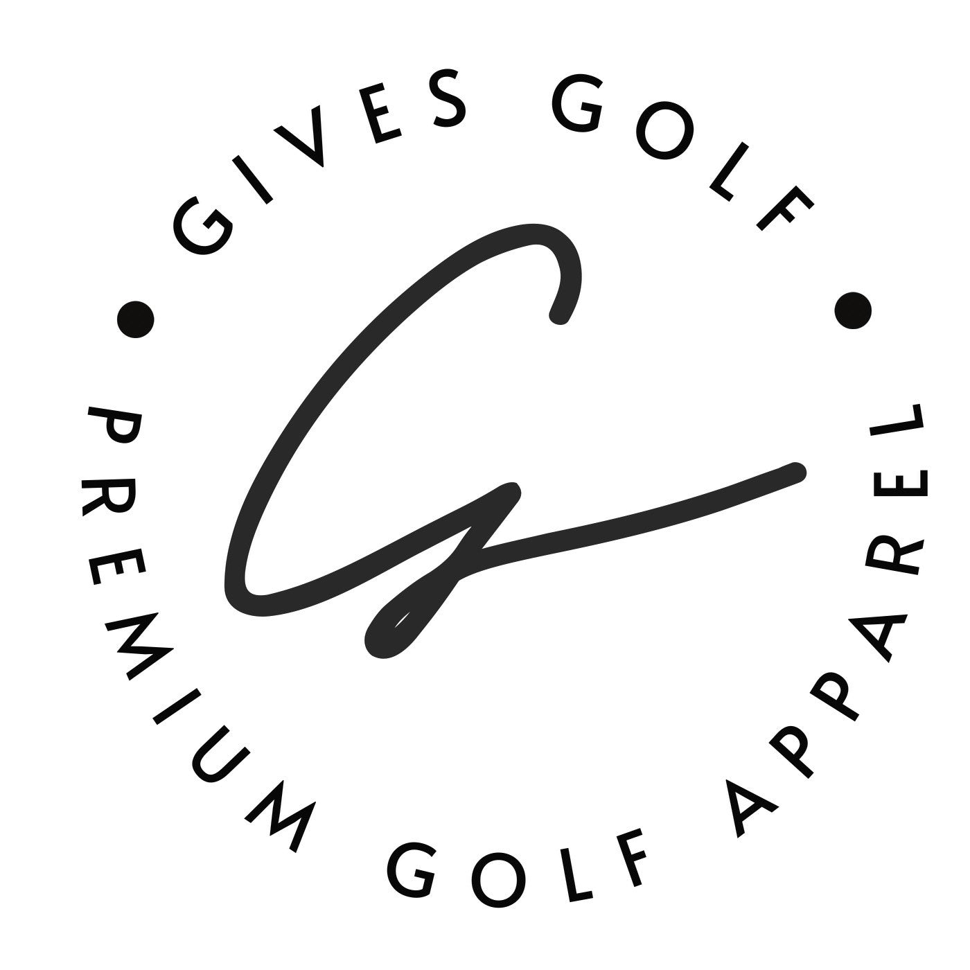 gives golf premium golf apparel logo black white transparent